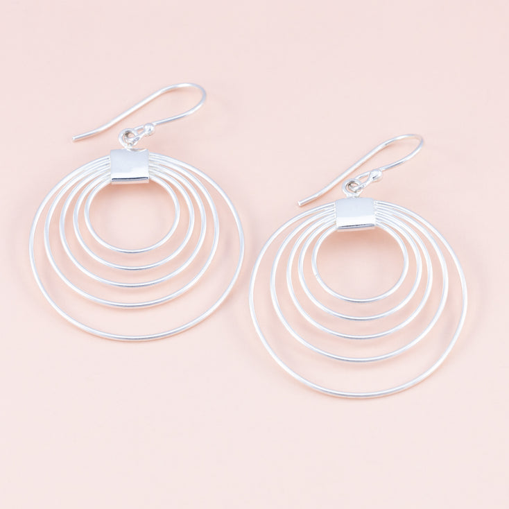 Sterling Silver Fivefold Dangle Earrings - The Silver Alchemist