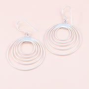 Fivefold Silver Dangle Earrings