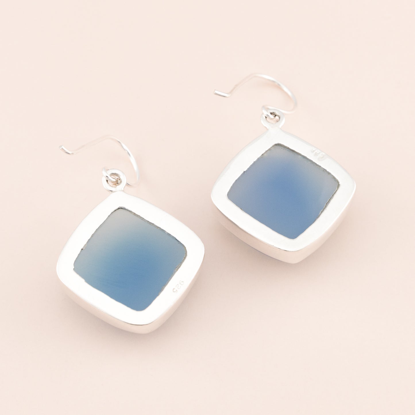 Blue Chalcedony Gemstone Earrings