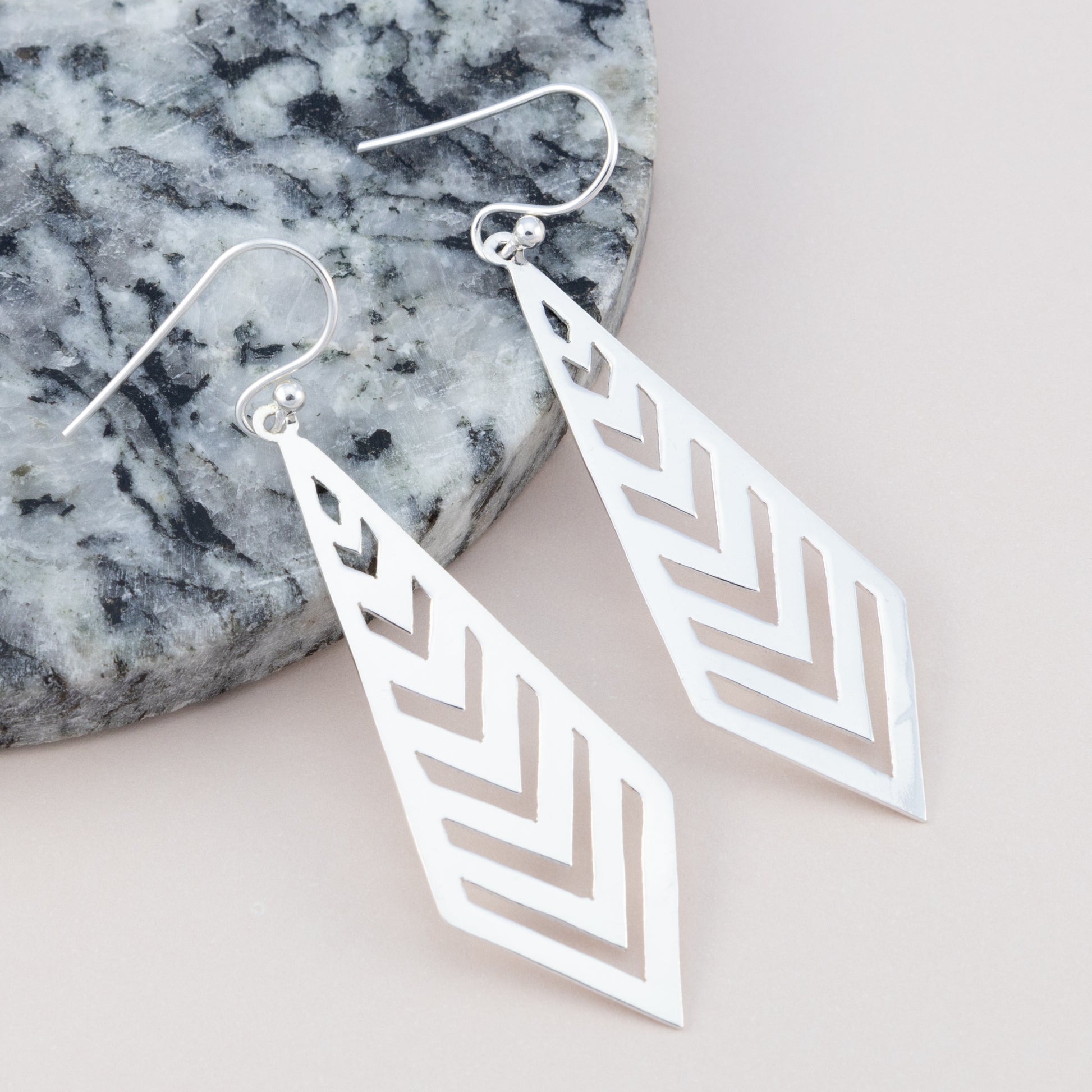Sterling Silver Arrowed Drop Earrings - The Silver Alchemist