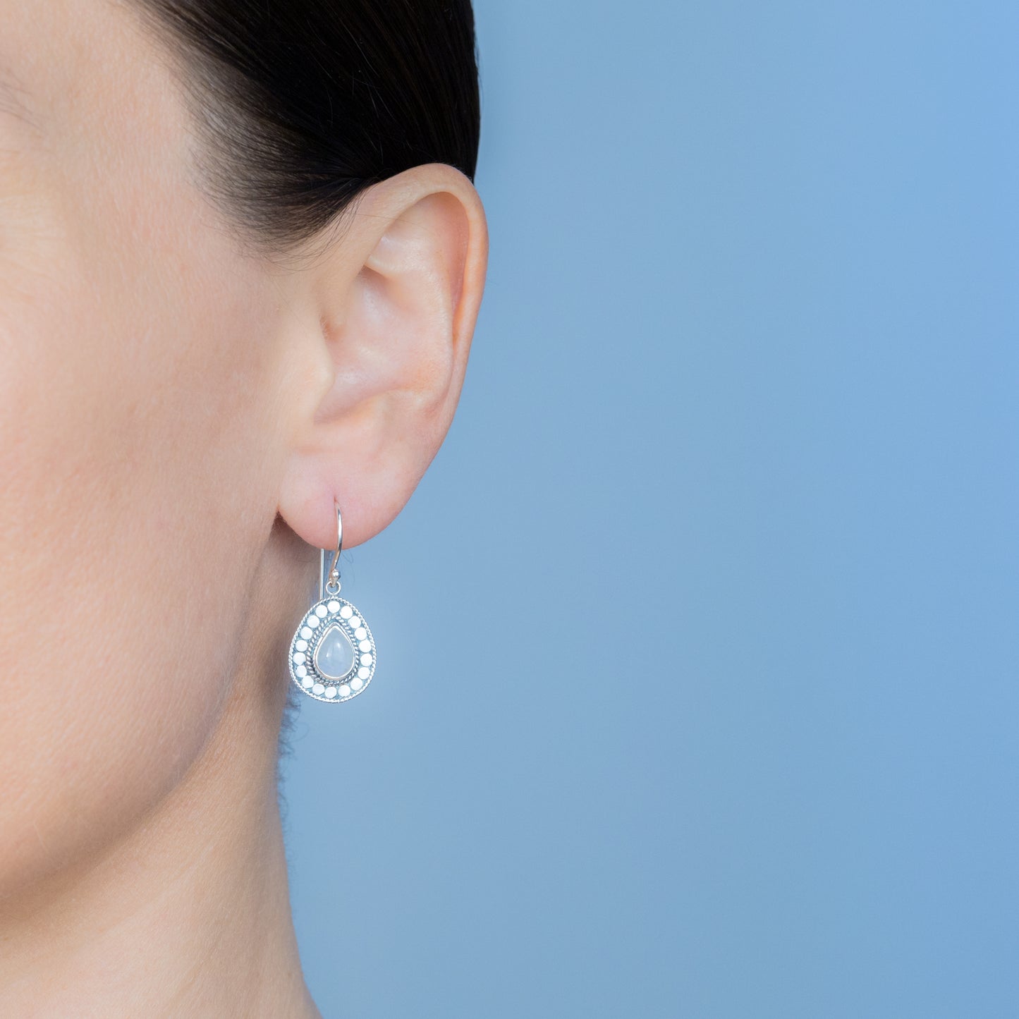 Sterling Silver Rainbow Moonstone Dangle Earrings - The Silver Alchemist