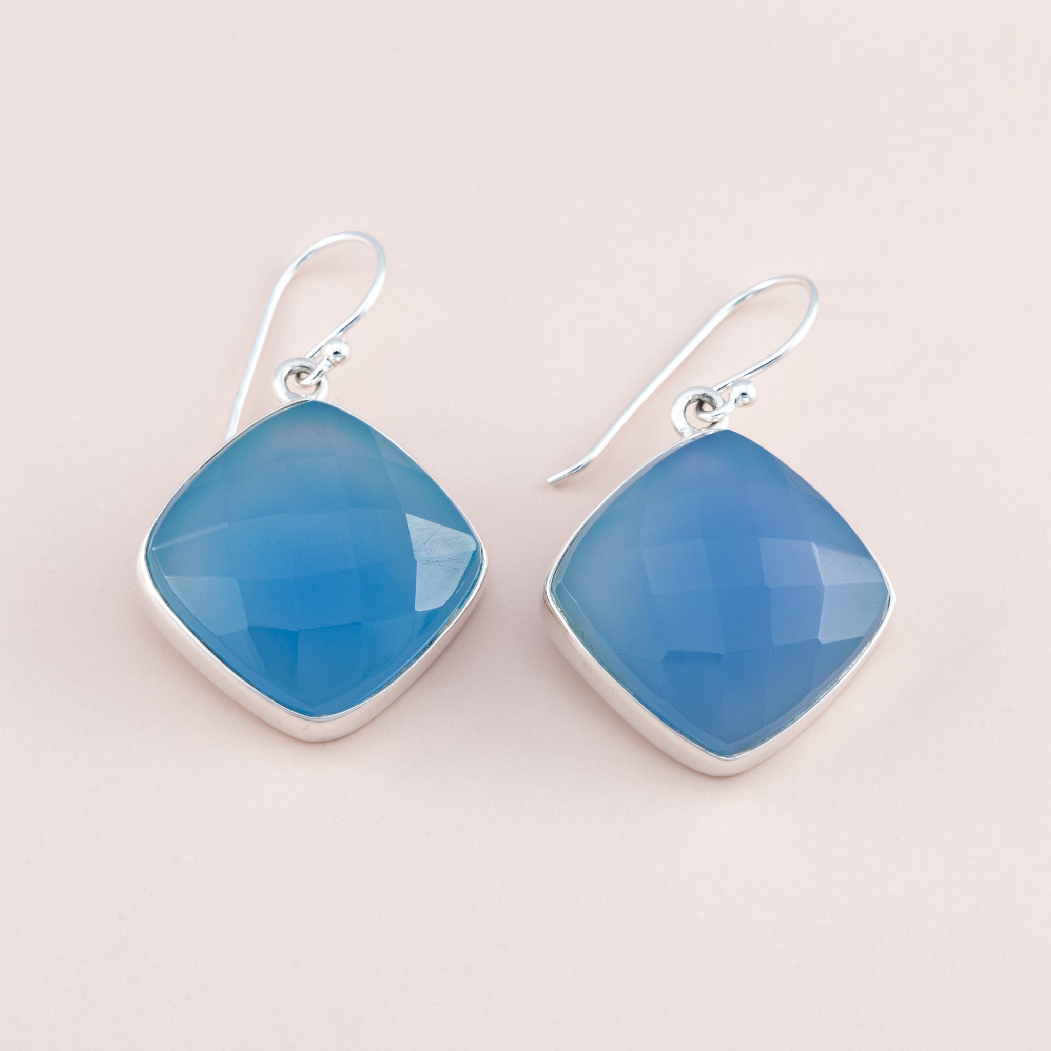 Blue store gemstone earrings