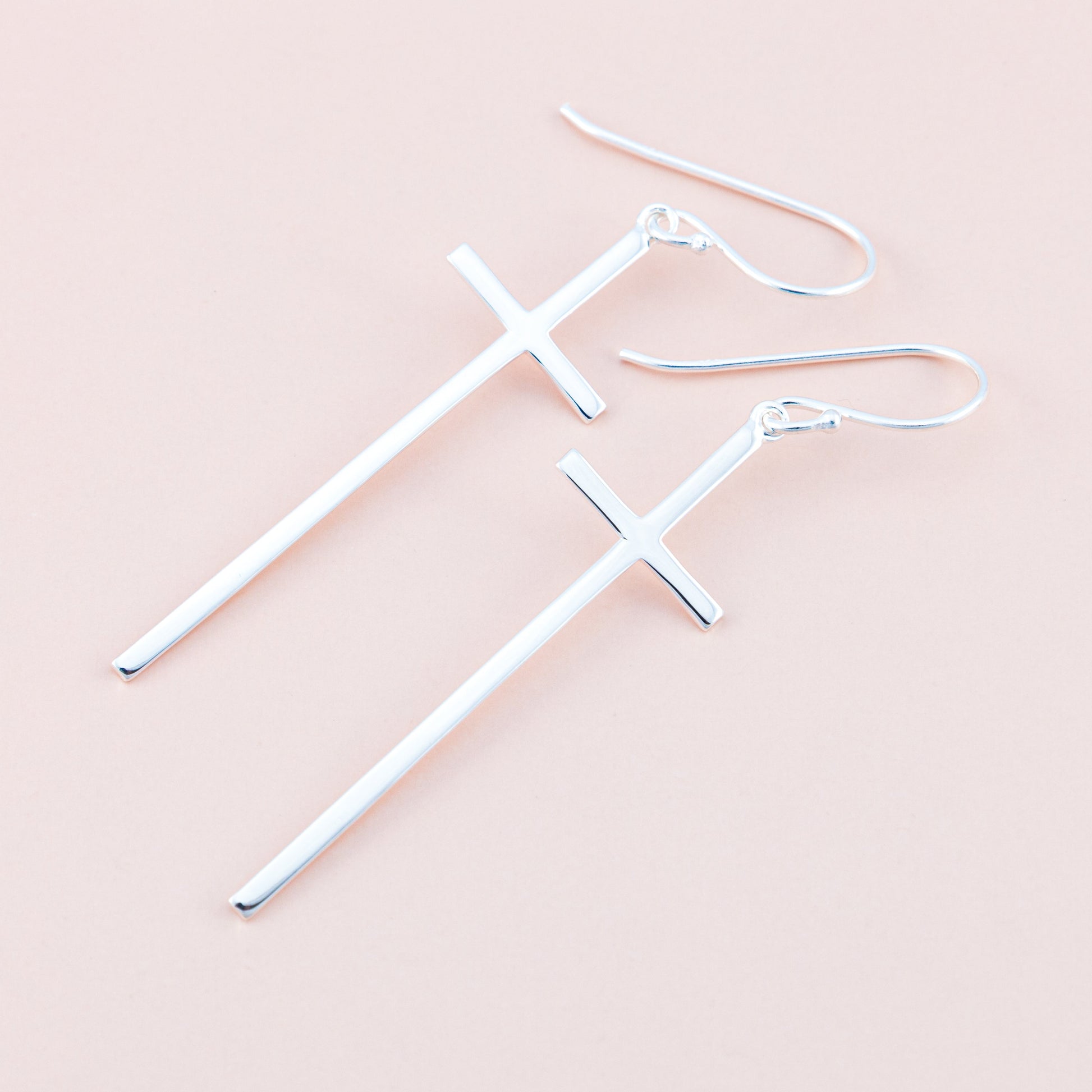 Sterling Silver Cross Drop Earrings - The Silver Alchemist