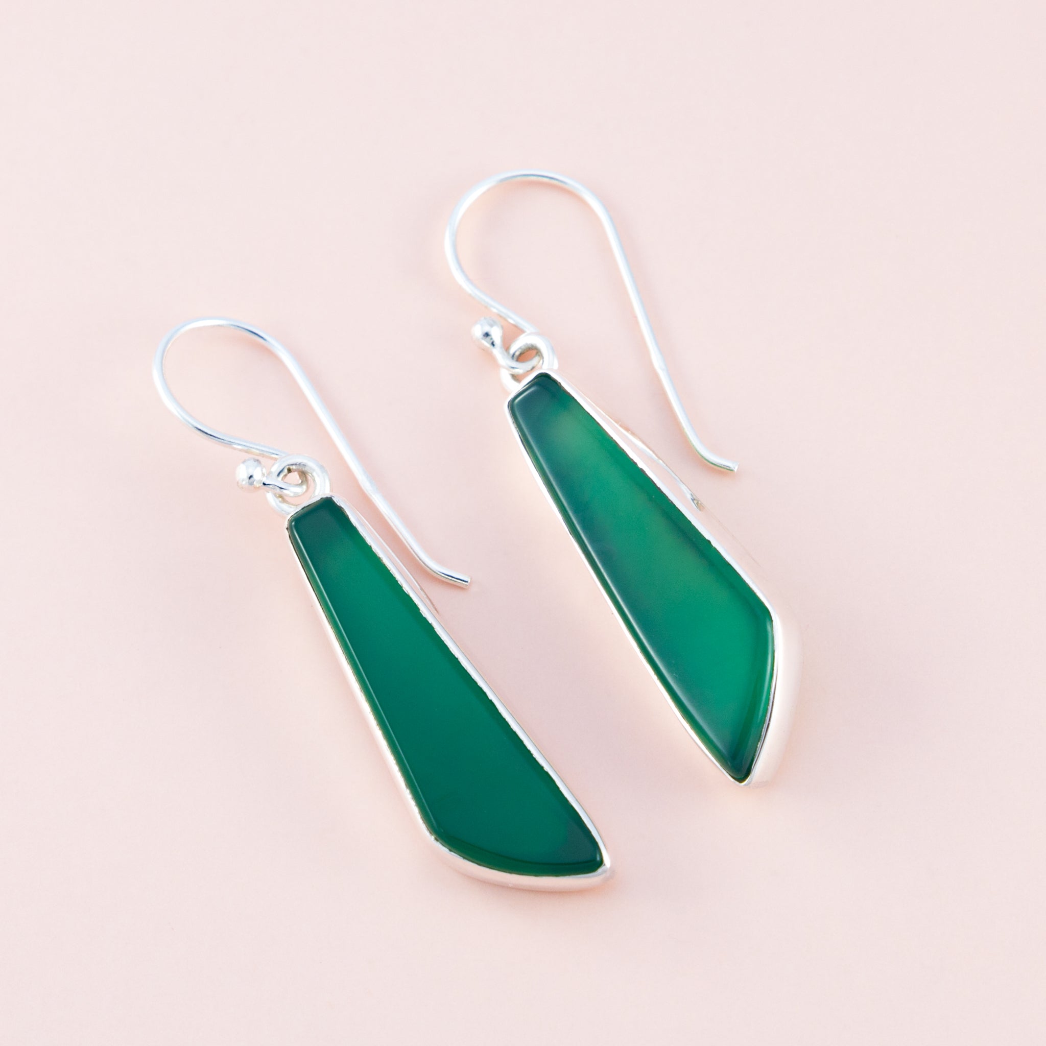 Green onyx drop on sale earrings