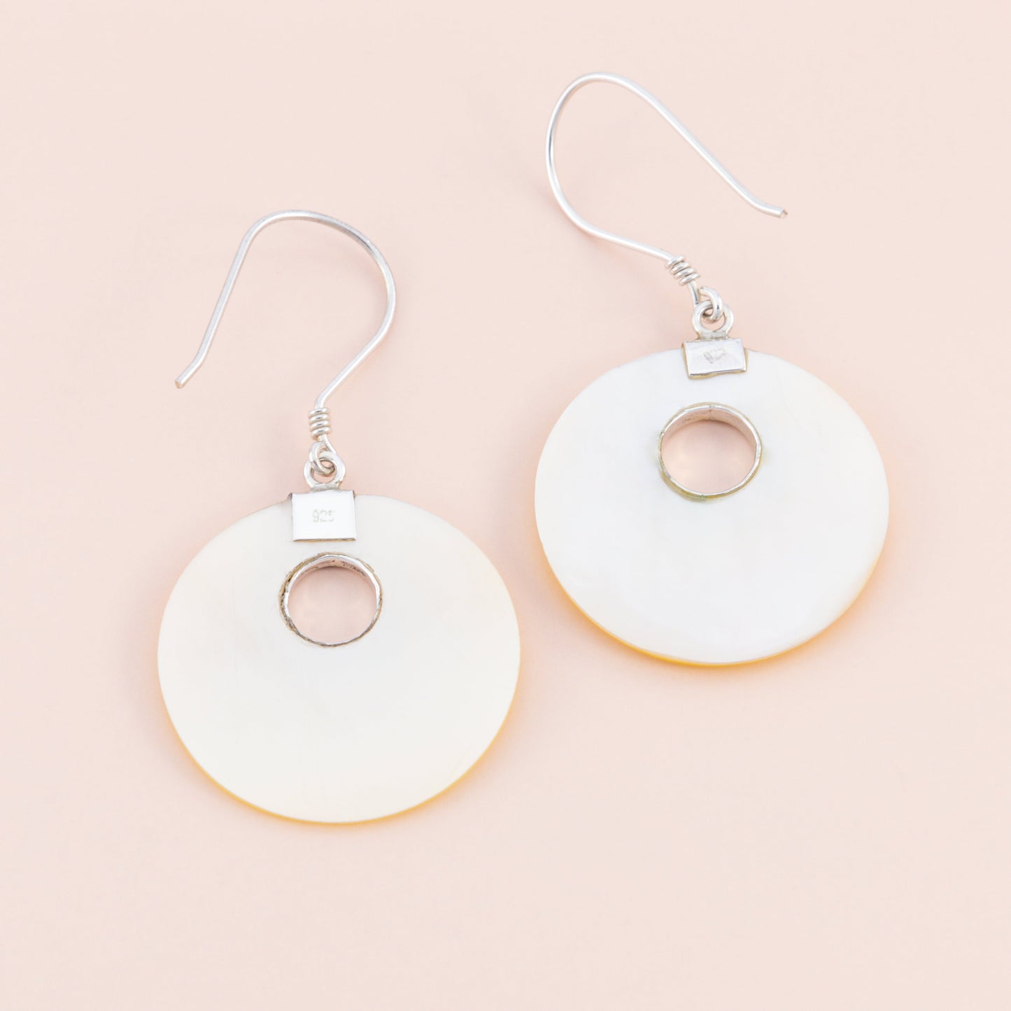 LAST PAIR - Yellow Shell Silver Earrings