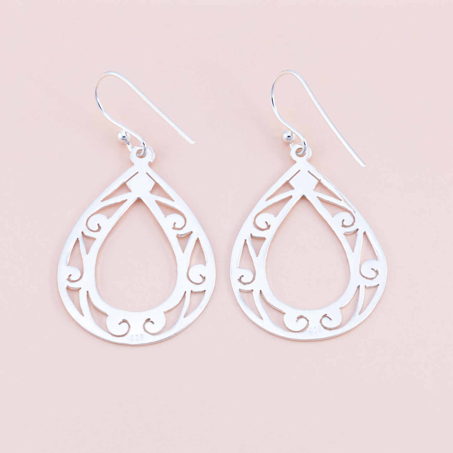 LAST PAIR - Peace Drop Silver Earrings