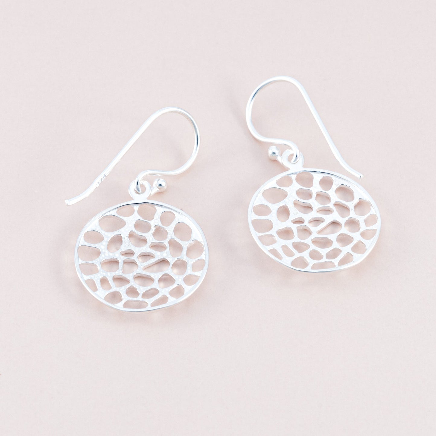 LAST PAIR - Perforated Silver Dangle Earrings
