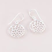 Perforated Silver Dangle Earrings