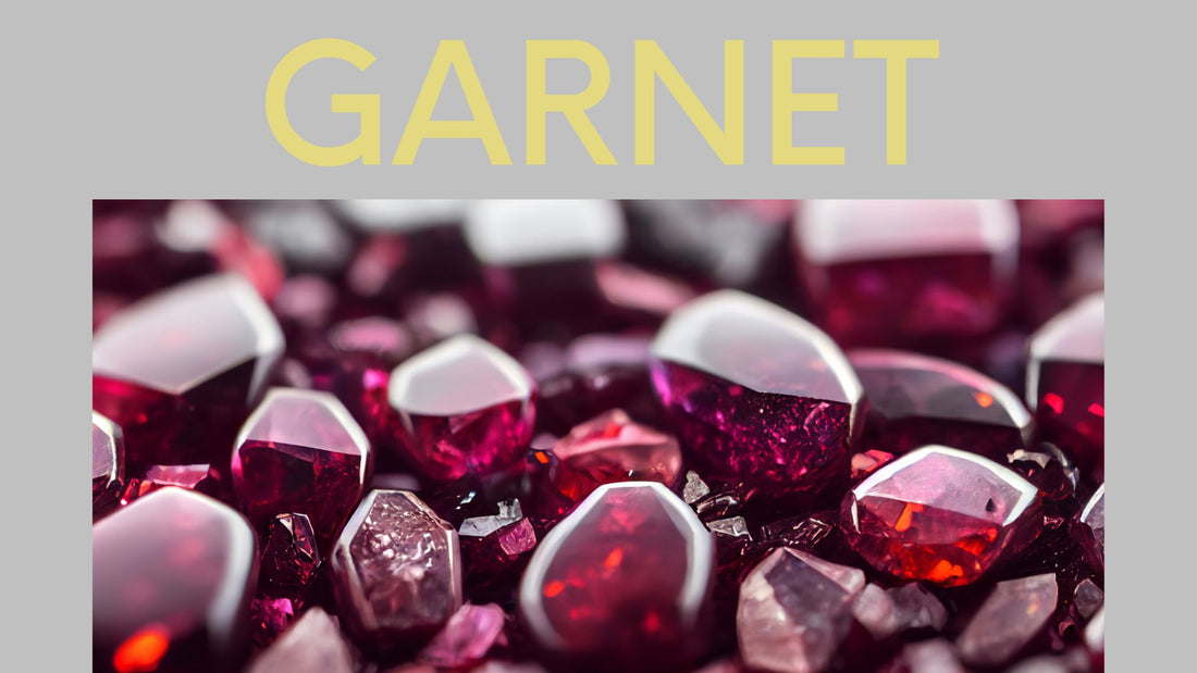 GARNET GEMSTONE WITH STERLING SILVER EARRINGS.