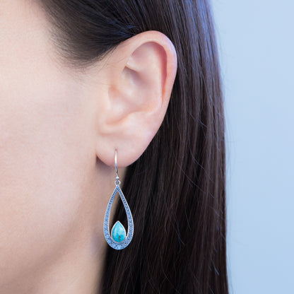 Sterling Silver Turquoise Gemstone Teardrop Earrings - The Silver Alchemist