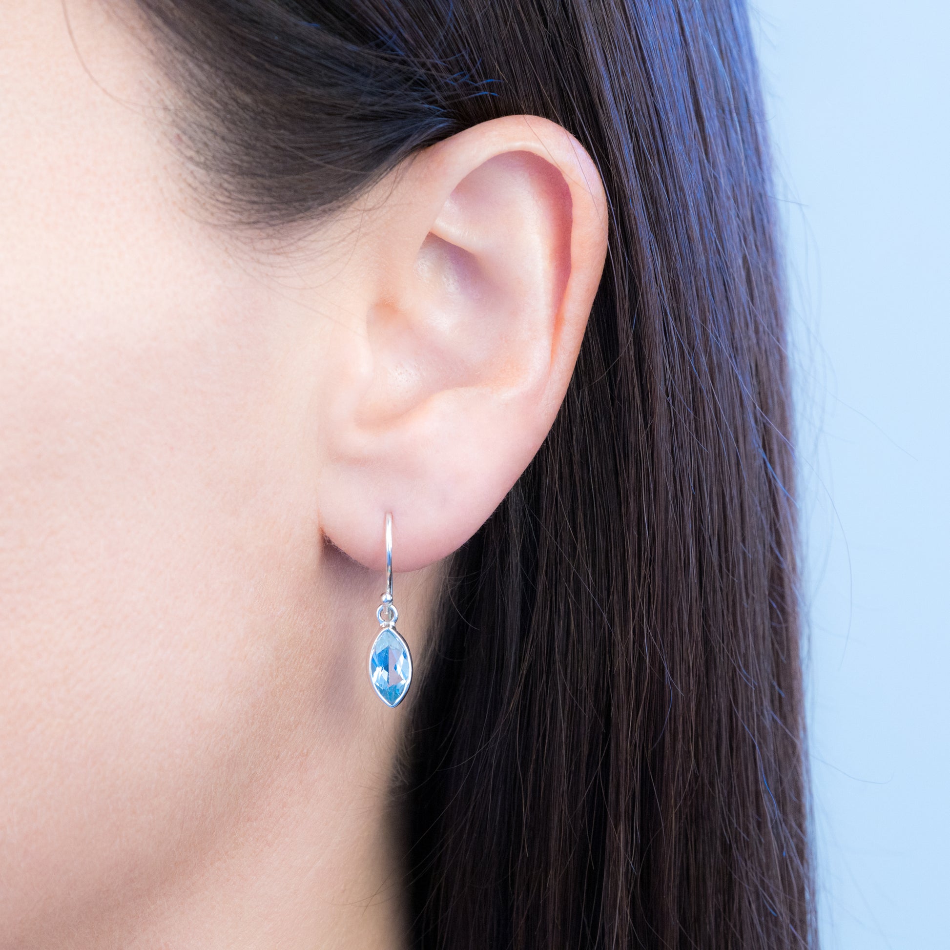 Sterling Silver Blue Topaz Gemstone Earrings - The Silver Alchemist