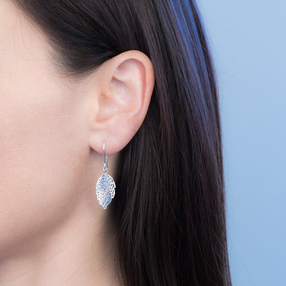 Sterling Silver Intricate Leaf Earrings - The Silver Alchemist