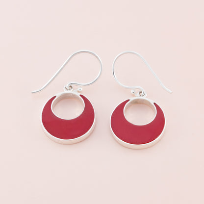 Red Coral Open Earrings