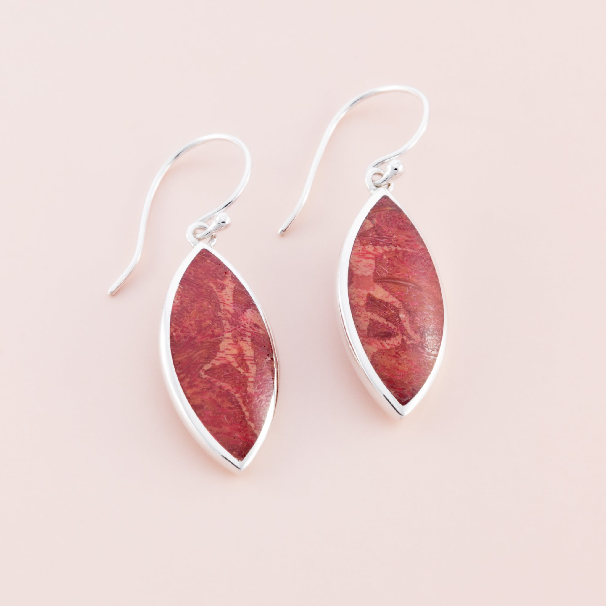 AAA Natural Dark Red Italian Coral Branch Earring • Gold Huggie Earring • shops Dangling Red Coral Hoop Earrings • 18K Vermeil Sterling Silver