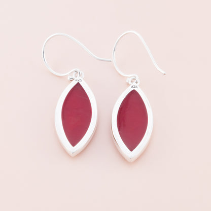 Red Coral Teardrop Earrings