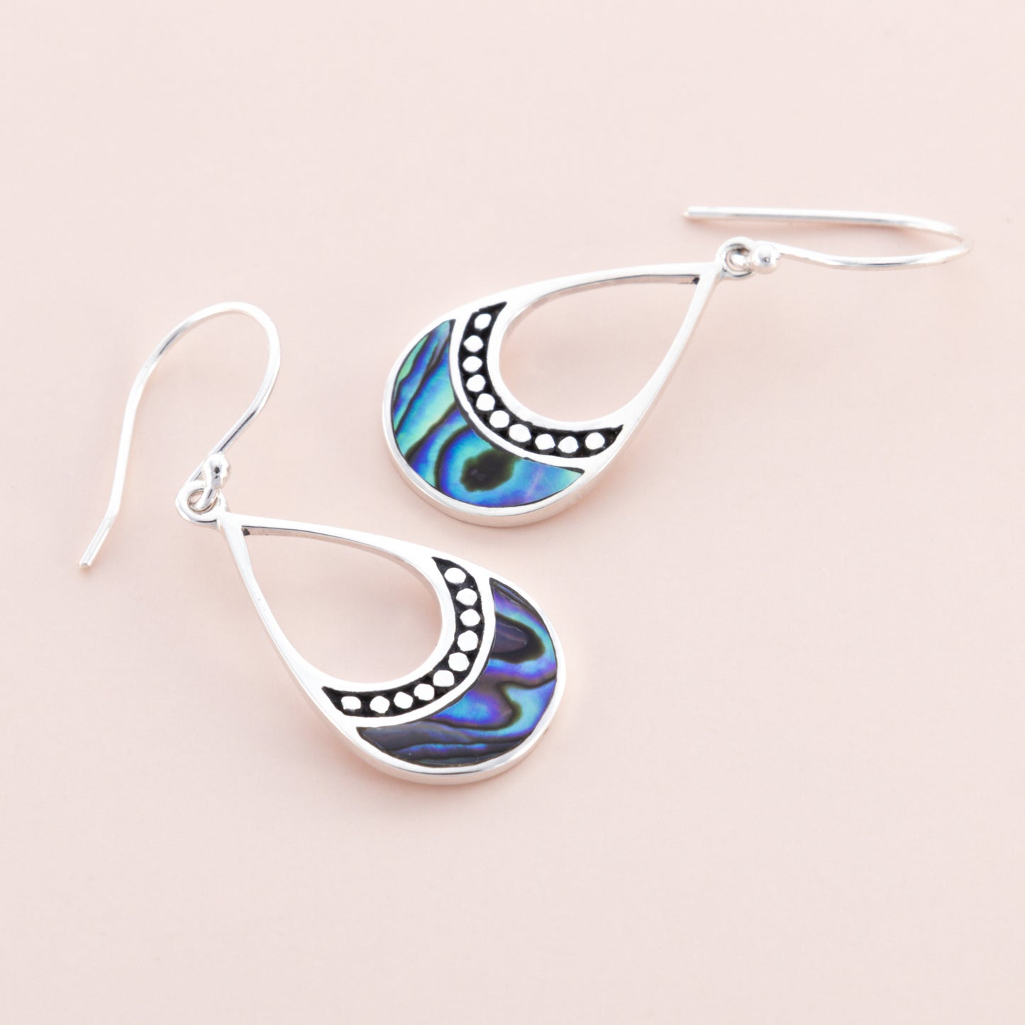 Sterling Silver Paua Shell Teardrop Earrings - The Silver Alchemist