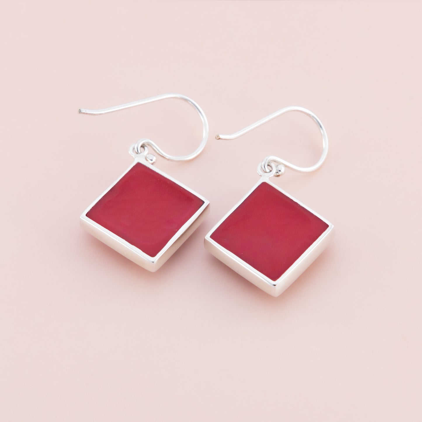 LAST PAIR - Red Coral Dangle Earrings