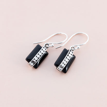 Sterling Silver Black Onyx Dangle 
Earrings - The Silver Alchemist