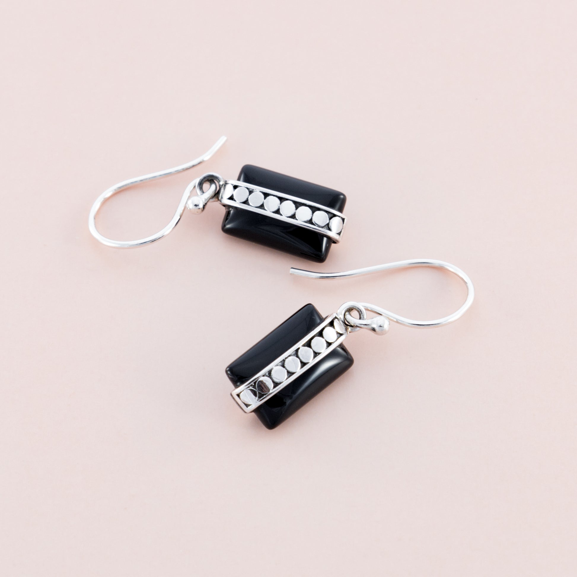 Sterling Silver Black Onyx Dangle 
Earrings - The Silver Alchemist