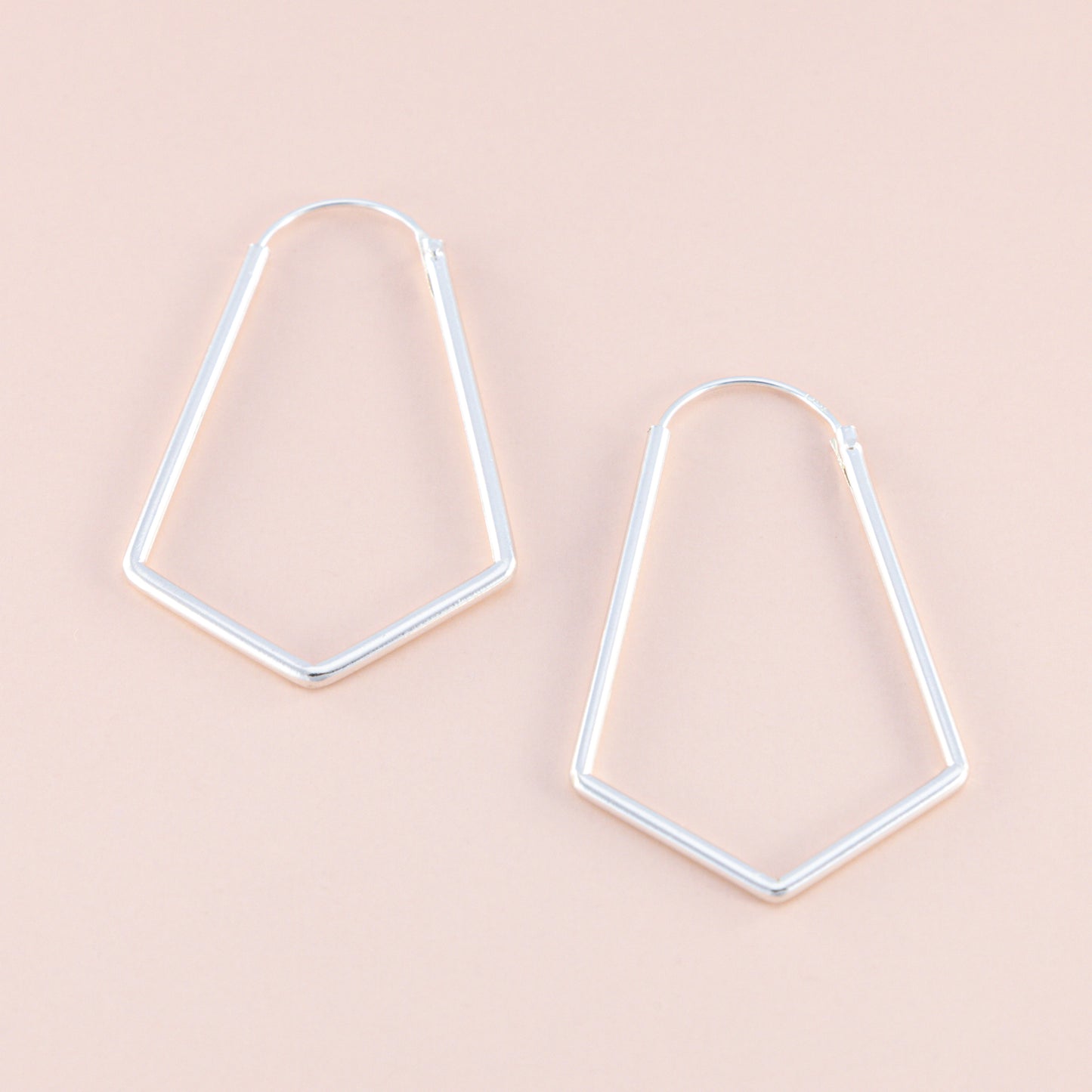 Sterling Silver Chevron Hoop Earrings - The Silver Alchemist