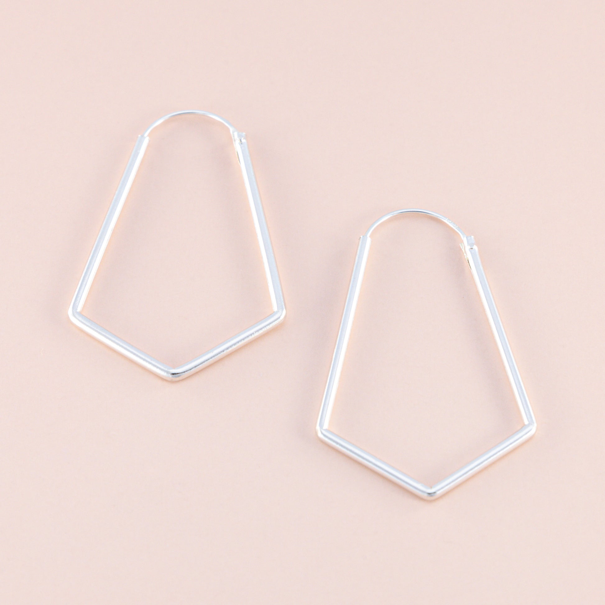 Sterling Silver Chevron Hoop Earrings - The Silver Alchemist