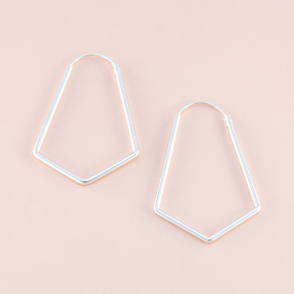 Sterling Silver Chevron Hoop Earrings - The Silver Alchemist