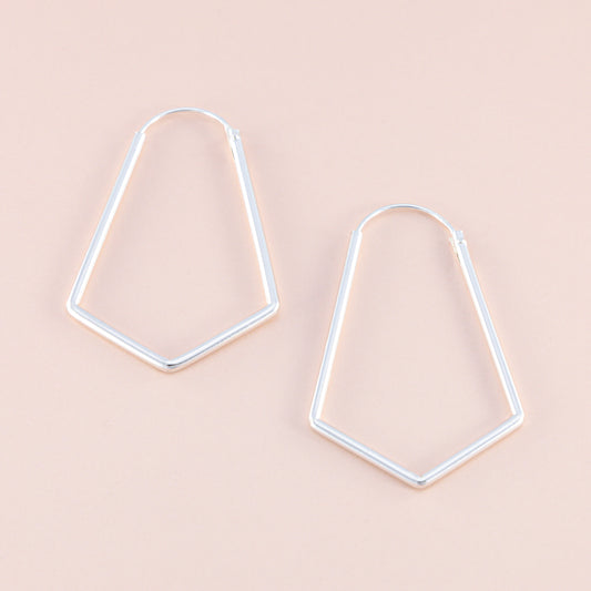 Sterling Silver Chevron Hoop Earrings - The Silver Alchemist