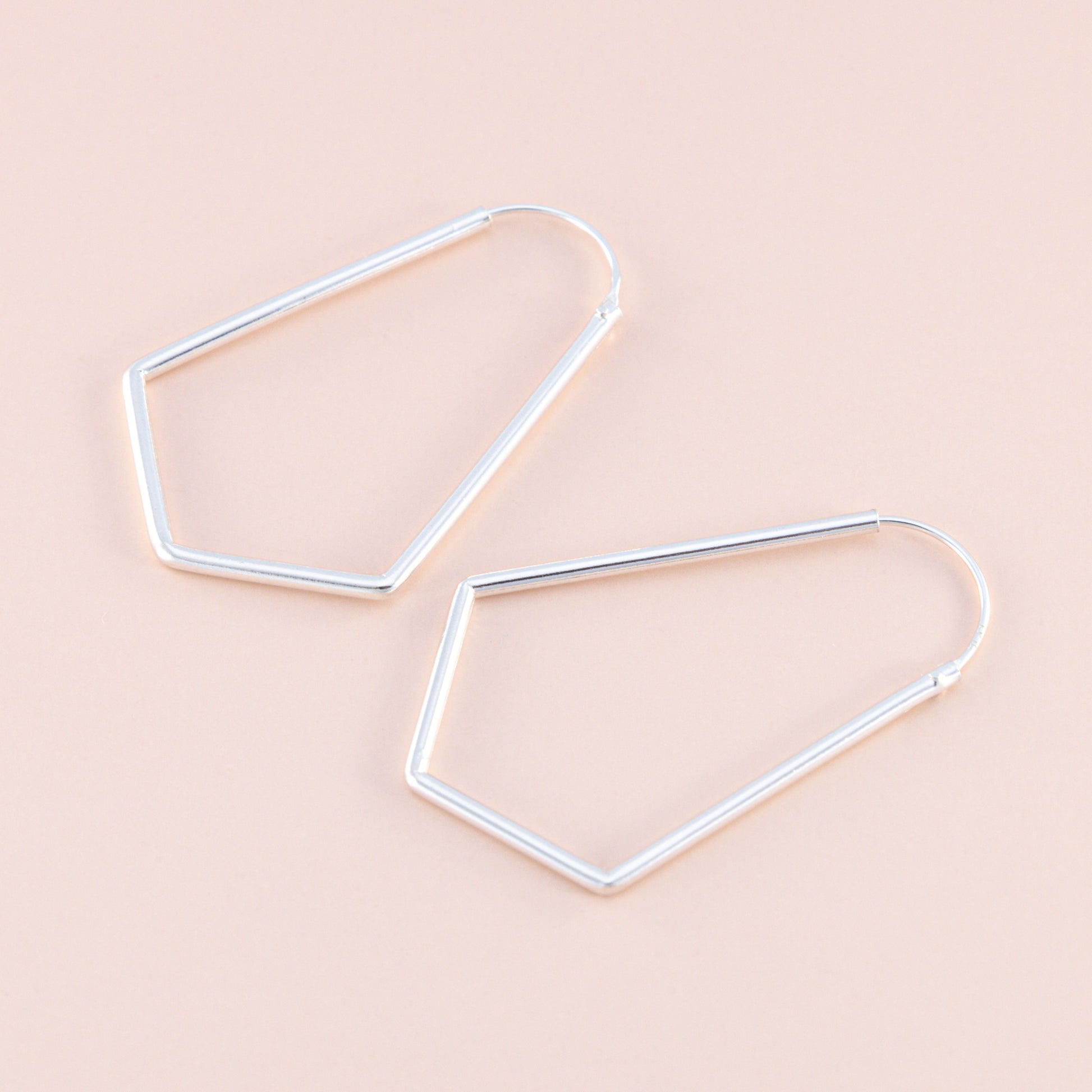 Sterling Silver Chevron Hoop Earrings - The Silver Alchemist