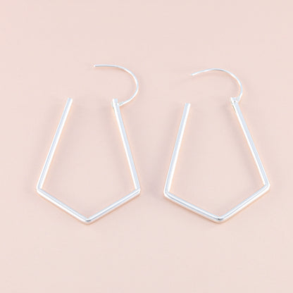 Sterling Silver Chevron Hoop Earrings - The Silver Alchemist