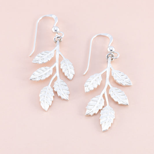 Sterling Silver Leaf and Branch Earrings - The Silver Alchemist