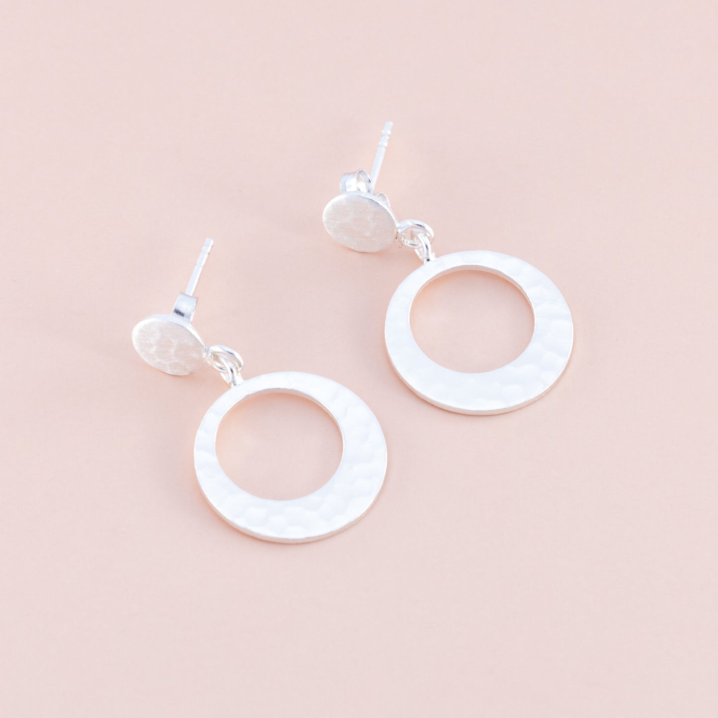 Sterling Silver Circle Hammered Earrings - The Silver Alchemist