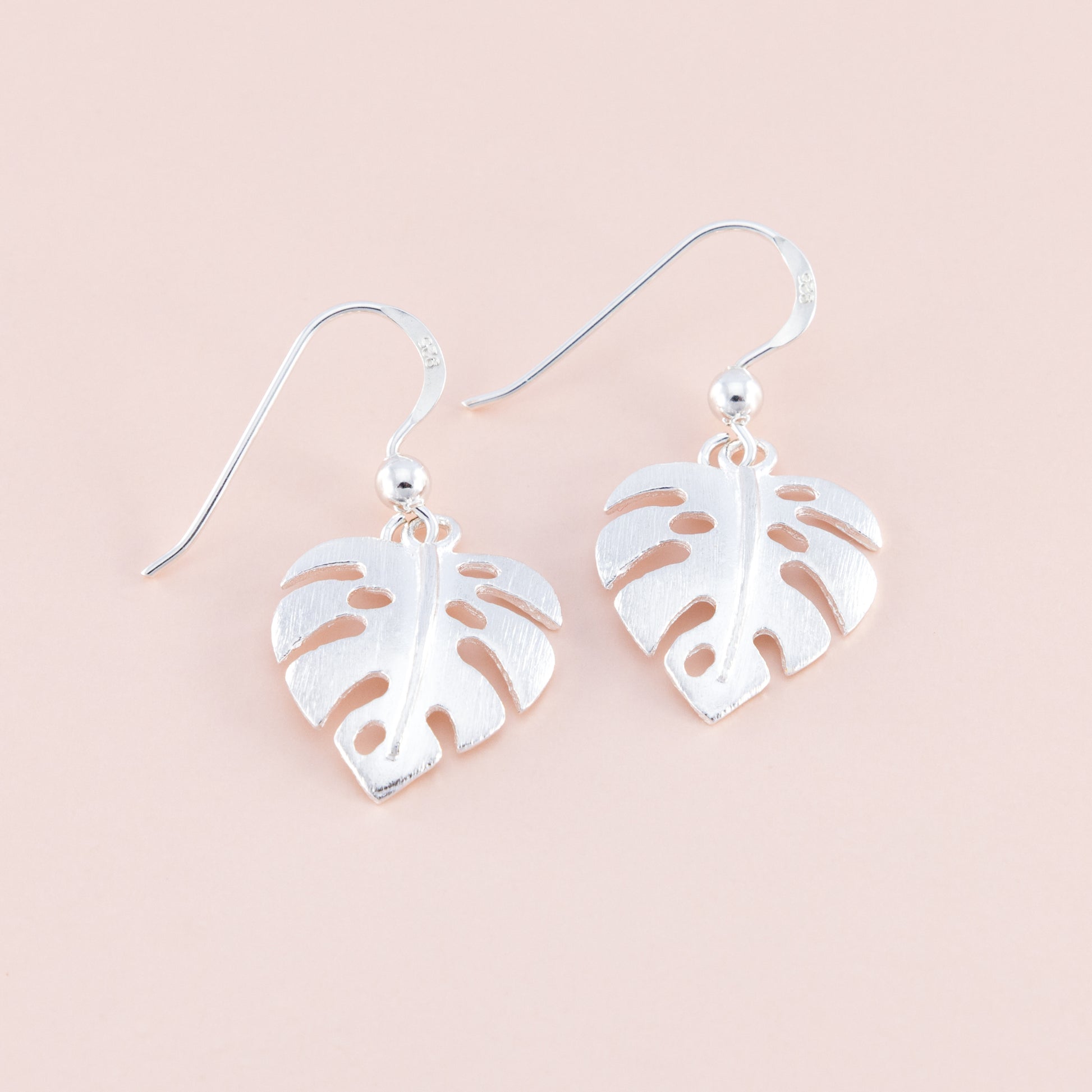 Sterling Silver Monstera Leaf Dangle Earrings - The Silver Alchemist