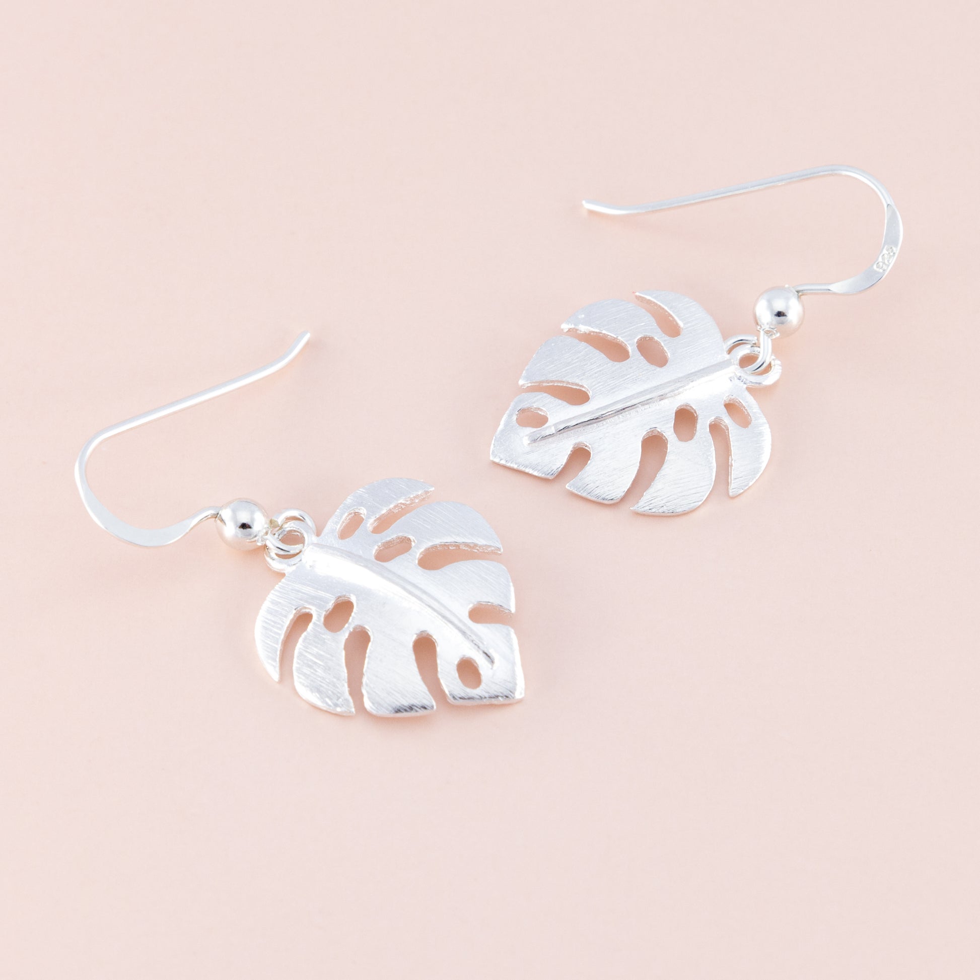 Sterling Silver Monstera Leaf Dangle Earrings - The Silver Alchemist