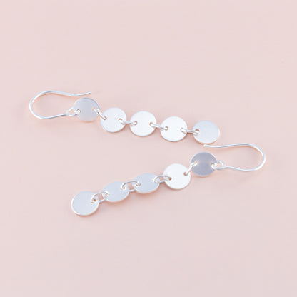 Sterling Silver Multi Disc Drop Earrings - The Silver Alchemist