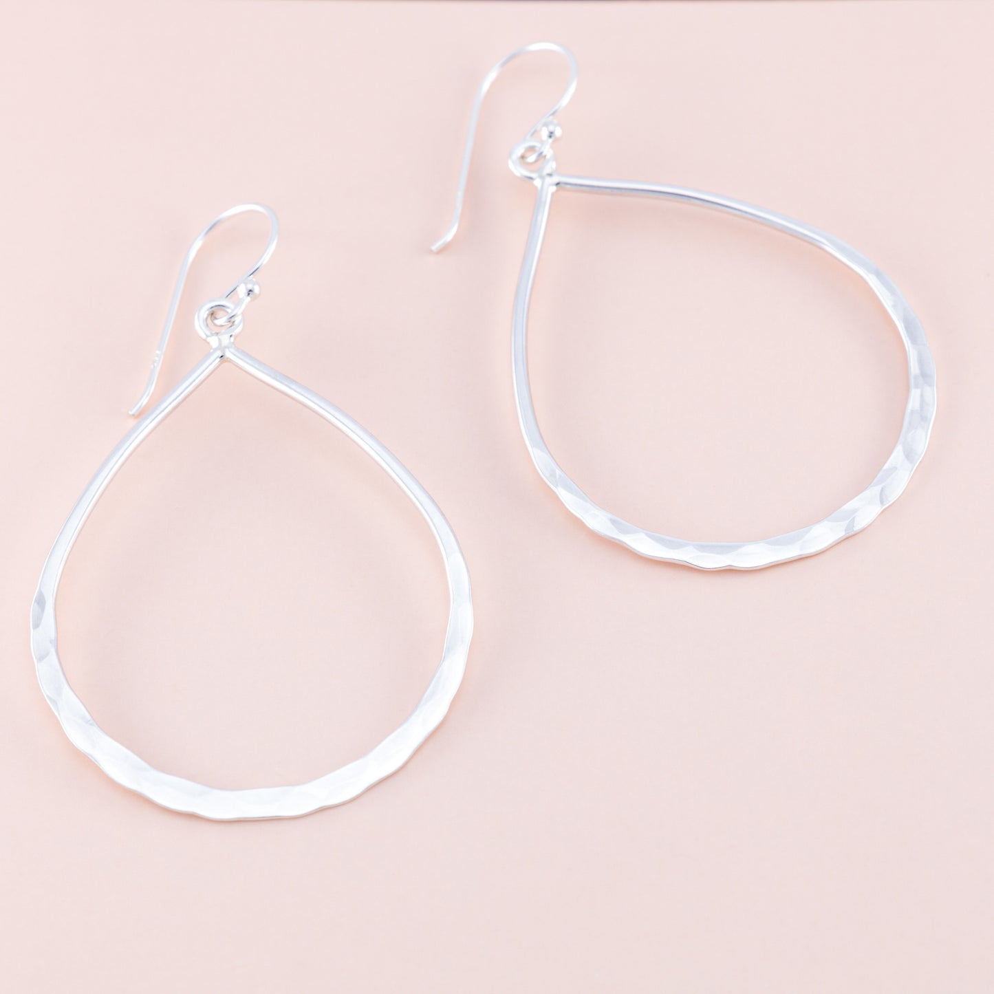 Sterling Silver Pear Shaped Hoops - The Silver Alchemist