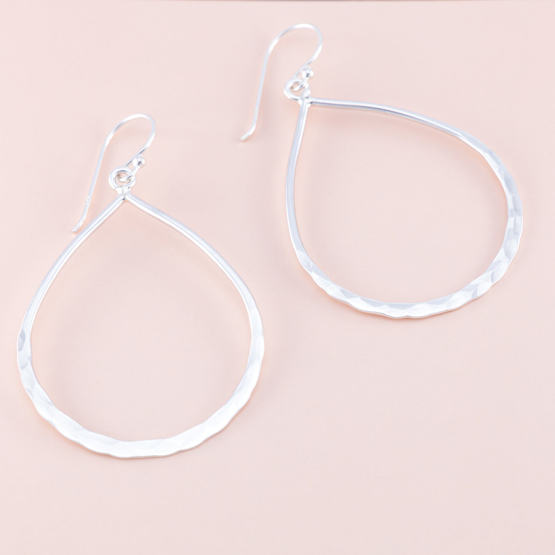 Sterling Silver Pear Shaped Hoops - The Silver Alchemist