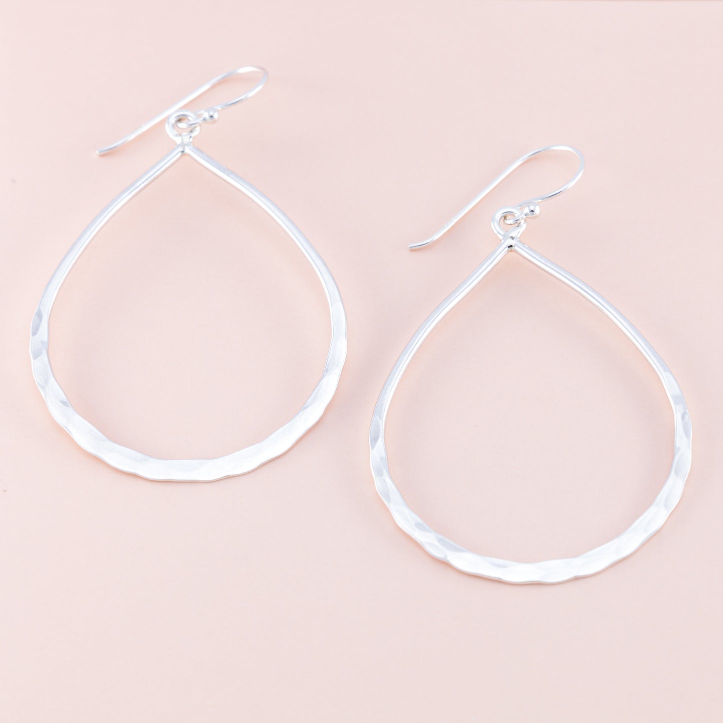 Sterling Silver Pear Shaped Hoops - The Silver Alchemist