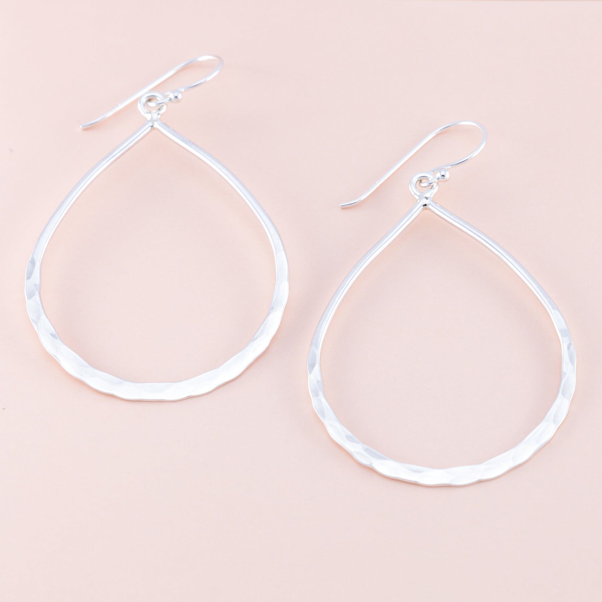 Sterling Silver Pear Shaped Hoops - The Silver Alchemist