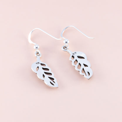 Leaf Marcasite Silver Earrings