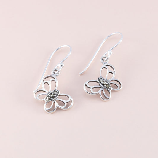 Sterling Silver Marcasite Butterfly Earrings - The Silver Alchemist