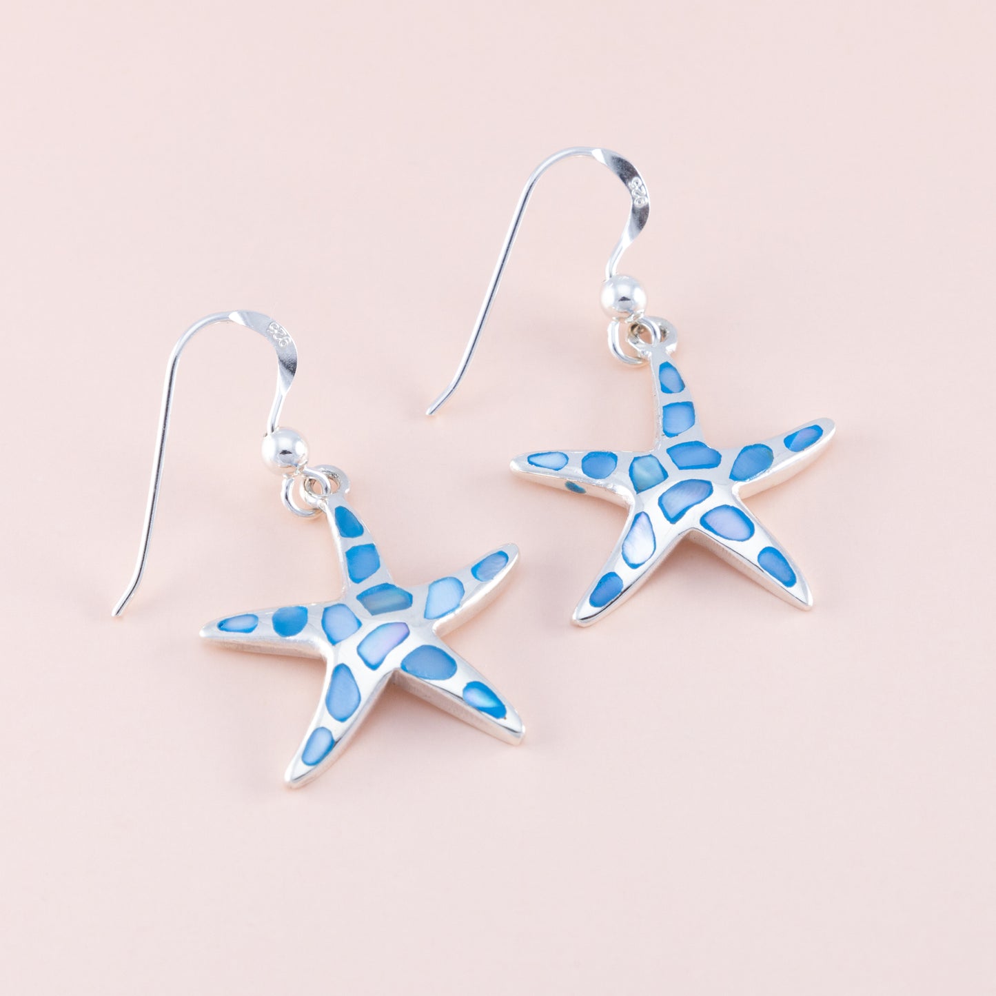 Sterling Silver Blue Starfish Earrings - The Silver Alchemist