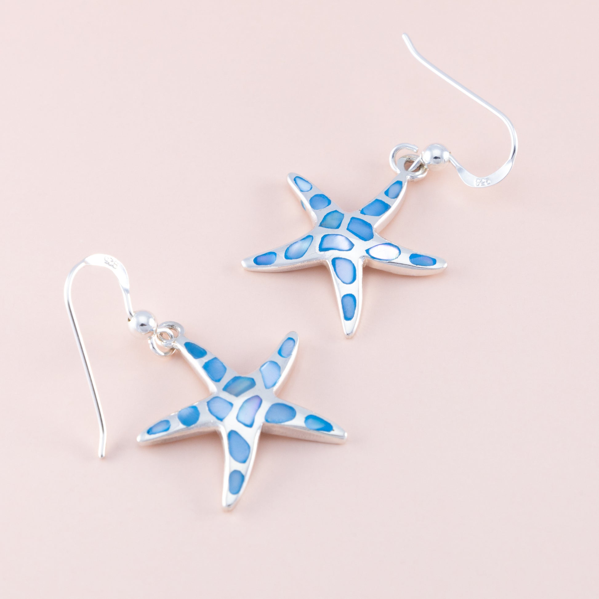 Sterling Silver Blue Starfish Earrings - The Silver Alchemist