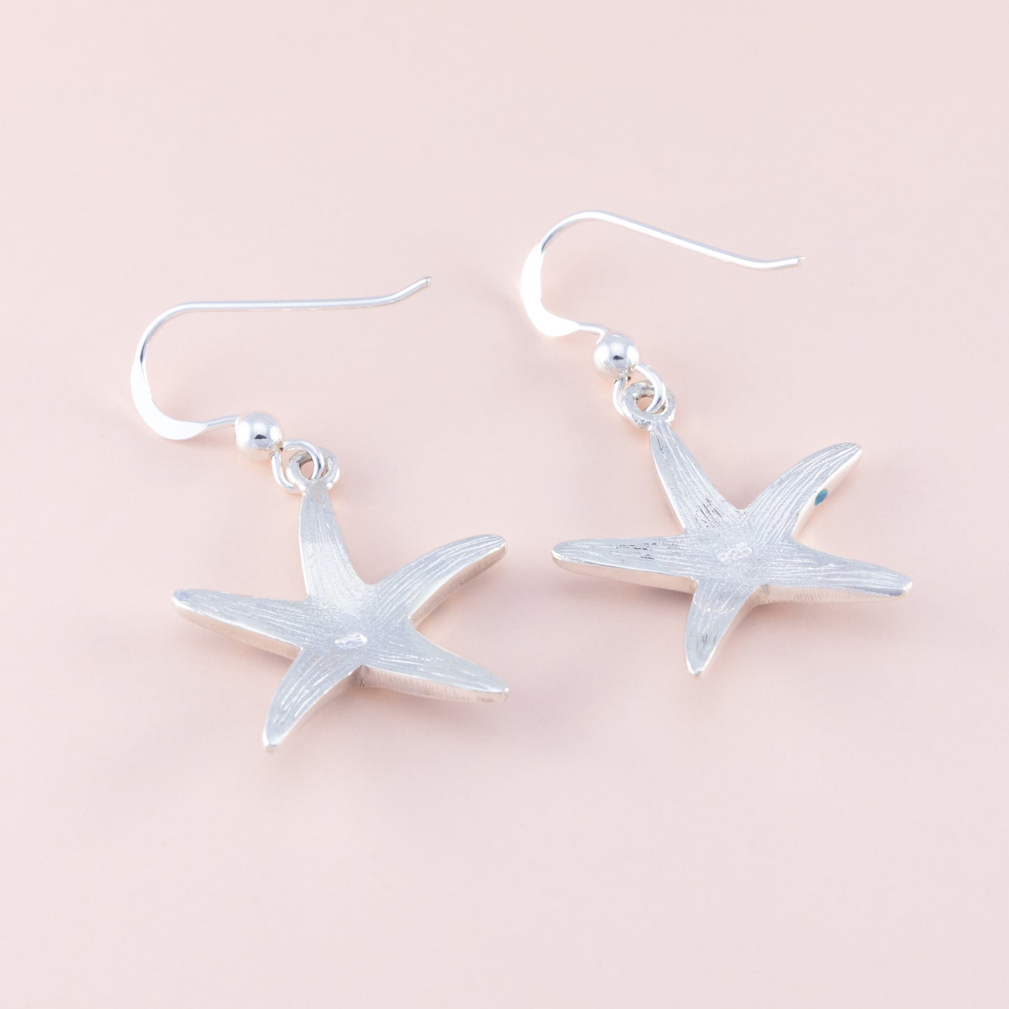 Blue Starfish Silver Earrings