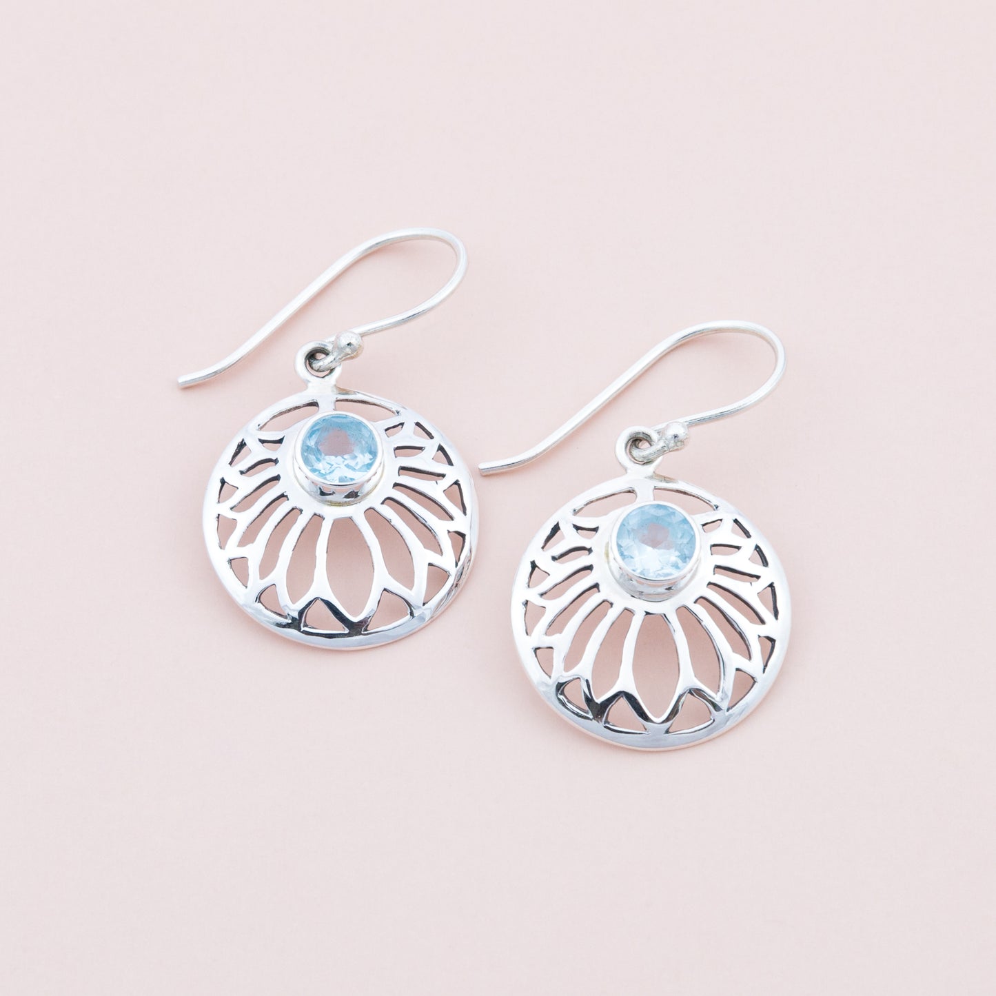 Sterling Silver Blue Topaz Filigree Earrings - The Silver Alchemist