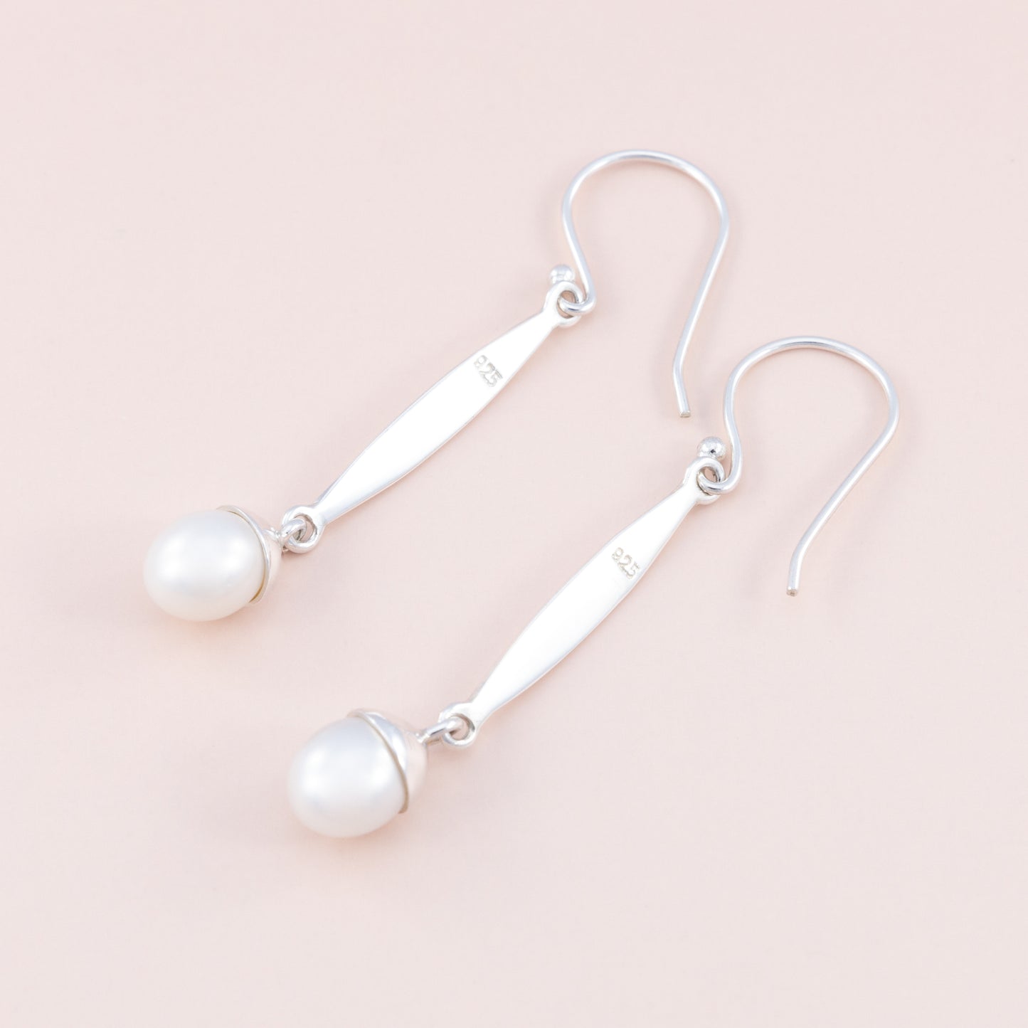 Long Drop Pearl Earrings