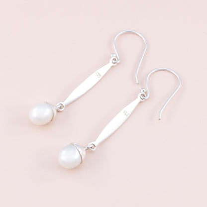 Long Drop Pearl Earrings