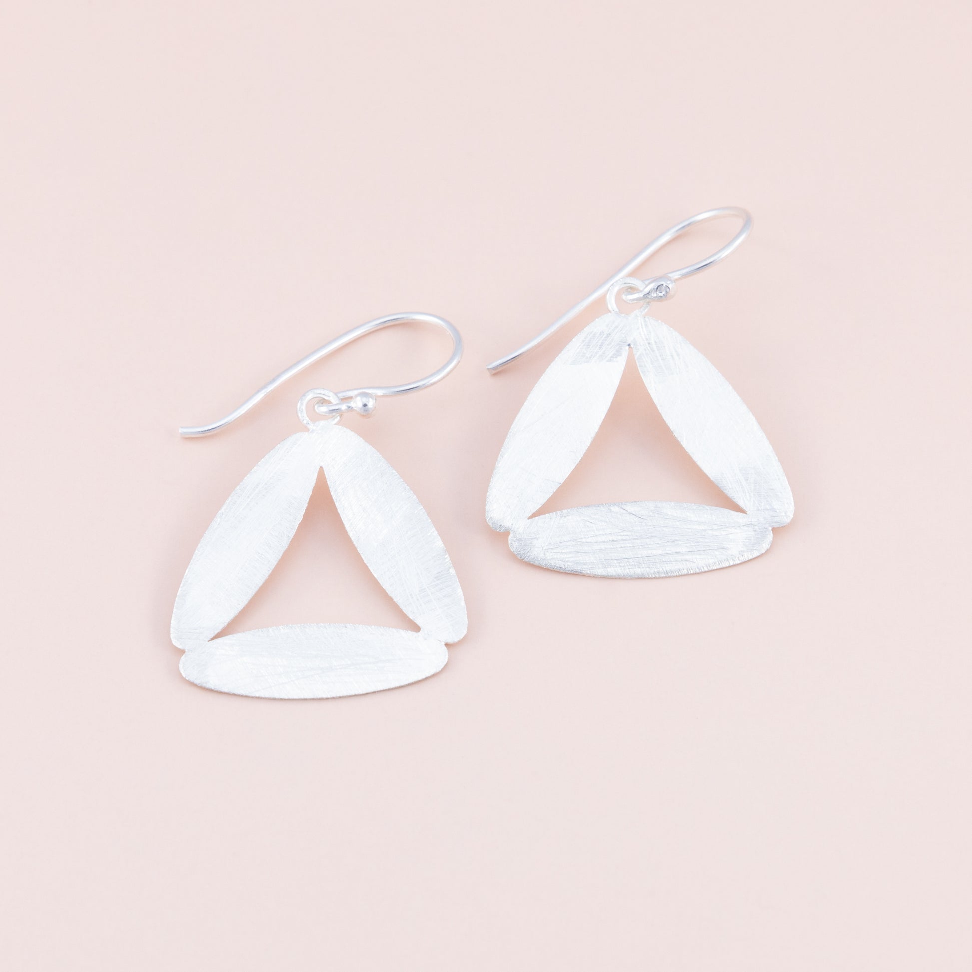 Sterling Silver Triangle Matte Earrings - The Silver Alchemist