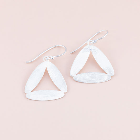 Sterling Silver Triangle Matte Earrings - The Silver Alchemist