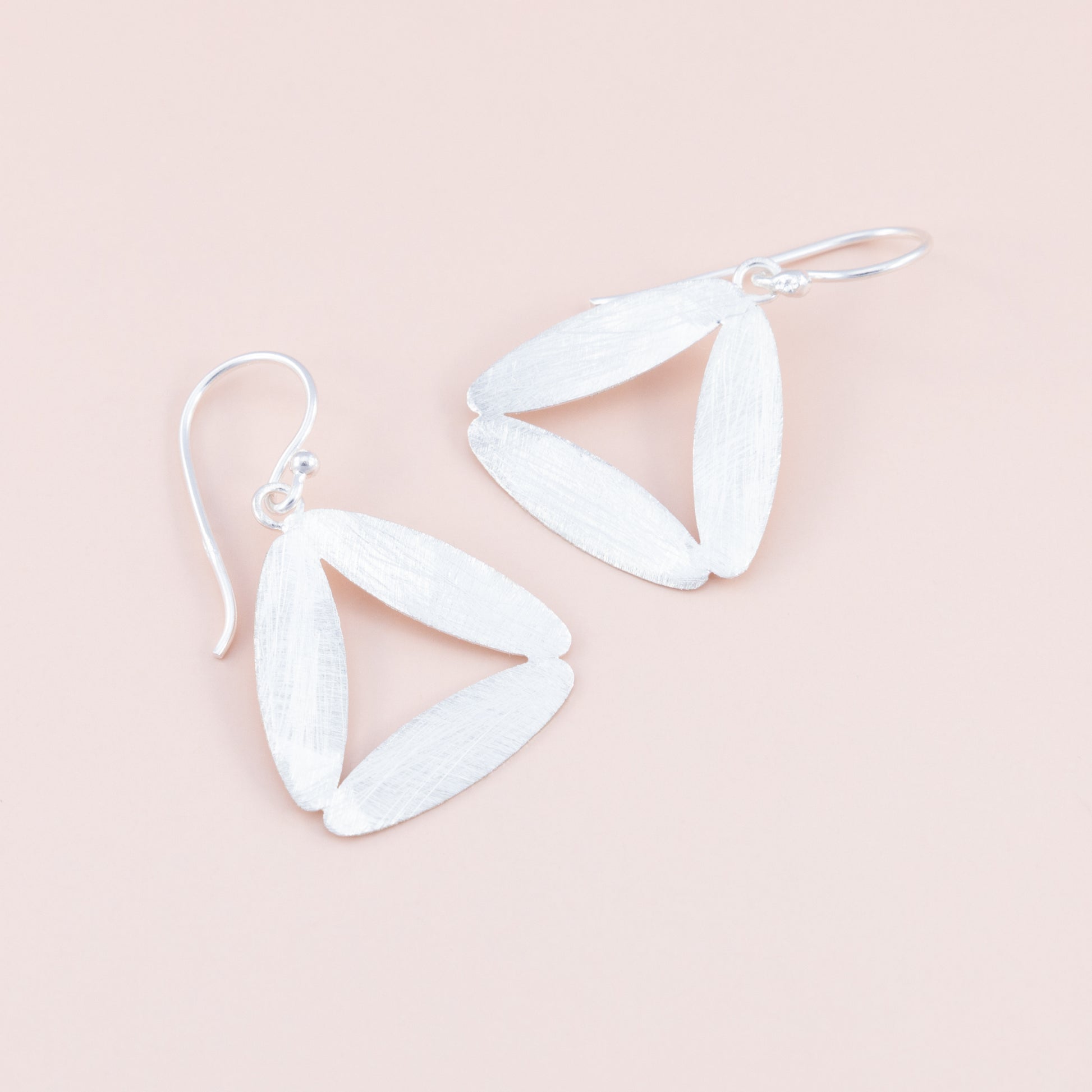 Sterling Silver Triangle Matte Earrings - The Silver Alchemist