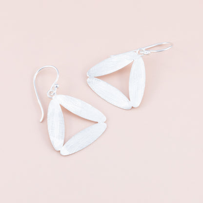 Sterling Silver Triangle Matte Earrings - The Silver Alchemist